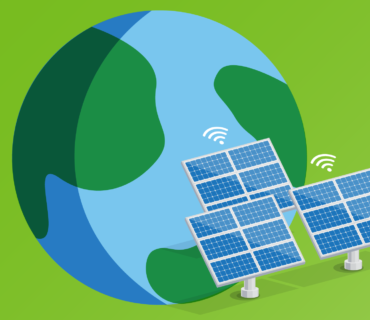 Solar Wi-Fi Blog Featured Image - An image with an illustration of a planet and solar panels connected to wifi. - Datavalet