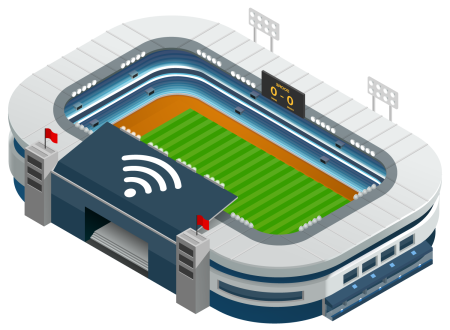 Outdoor wi-fi stadium illustration